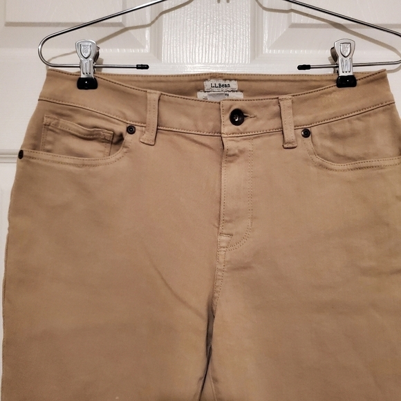 L.L Bean Womens Pant 6P Classic Fit Straight Leg Tan Cotton - Picture 2 of 9